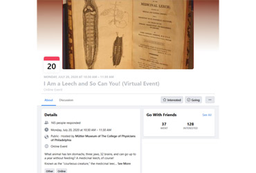 July 20 2020: I Am a Leech and So Can You! (Virtual Event)