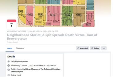 October 7 2020: Neighborhood Stories: A Spit Spreads Death Virtual Tour of Brewerytown