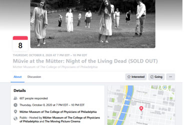 October 8 2020: Müvie at the Mütter: Night of the Living Dead