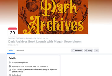 October 20 2020: Dark Archives Book Launch with Megan Rosenbloom
