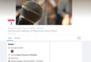 December 7 2020: 3rd Annual College of Physicians Story Slam